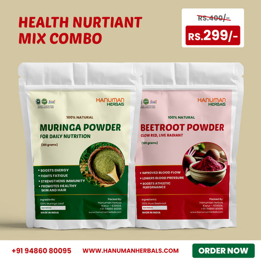 Moringa & Beetroot Powder Combo – Daily Nutrition & Natural Wellness Booster (2 x 100g)