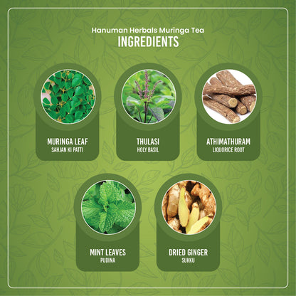 Hanuman Herbals Moringa Daily Wellness Tea | Immunity & Detox Herbal Tea