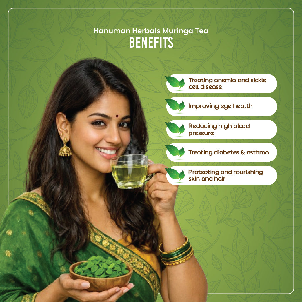 Hanuman Herbals Moringa Daily Wellness Tea | Immunity & Detox Herbal Tea